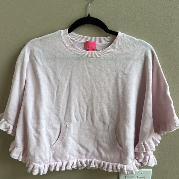 Lilly Pulitzer Girls Hani Poncho Frosted Pink Knit - Picture 1 of 10
